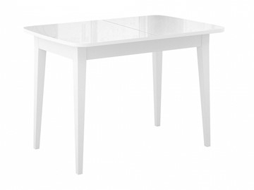 Кухонный раскладной стол Dikline M110 Белый/стекло белое глянец/ножки MM белые в Улан-Удэ