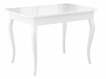 Кухонный стол раздвижной Dikline M120 Белый/стекло белое глянец/ножки MC белые в Улан-Удэ