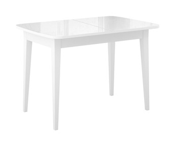Кухонный раскладной стол Dikline M120 Белый/стекло белое глянец/ножки MM белые в Улан-Удэ