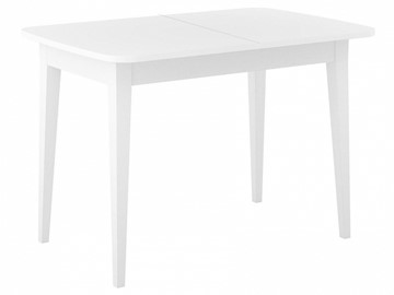 Кухонный раздвижной стол Dikline M120 Белый/стекло белое сатин/ножки MM белые в Улан-Удэ
