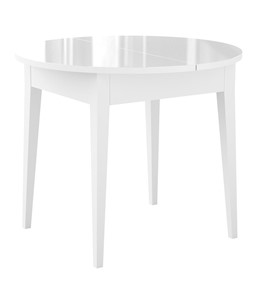 Кухонный раскладной стол Dikline MR100 Белый/стекло белое глянец/ножки MM белые в Улан-Удэ
