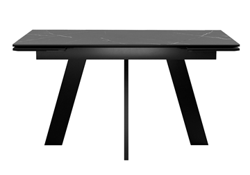 Кухонный стол раздвижной DikLine SKM140 Керамика Черный мрамор/подстолье черное/опоры черные (2 уп.) в Улан-Удэ
