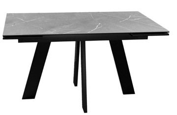 Стол раздвижной DikLine SKM140 Керамика серый мрамор/подстолье черное/опоры черные (2 уп.) в Улан-Удэ