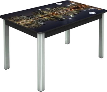 Раздвижной стол Гамбург исп.1 ноги метал. крашеные №23, Фотопечать (Города №8) в Улан-Удэ