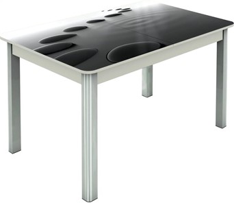 Кухонный стол раздвижной Гамбург исп.1 ноги метал. крашеные №23, Фотопечать (Текстура №39) в Улан-Удэ