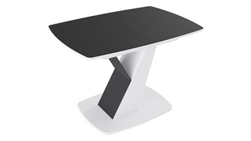 Кухонный раздвижной стол Гарда тип 1, цвет Белый/Стекло матовое черный графит в Улан-Удэ