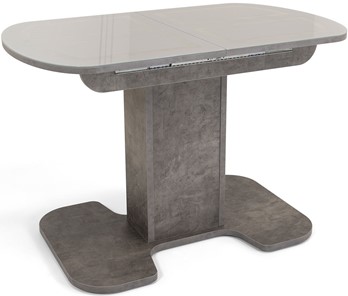 Кухонный стол раскладной Киото-1 (ноги серый камень, серебро/серый камень) в Улан-Удэ