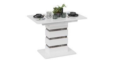 Кухонный стол раскладной Мадейра тип 1 (Белый глянец/Ателье темный) в Улан-Удэ