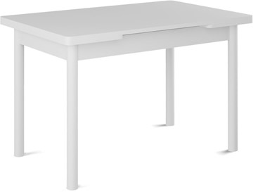 Кухонный раскладной стол Милан-1 EVO, ноги металлические белые, белый цемент в Улан-Удэ