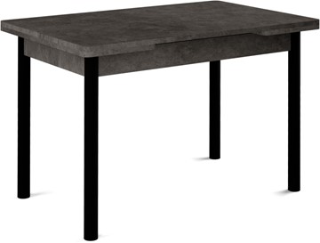 Кухонный стол раскладной Милан-1 EVO, ноги металлические черные, серый камень в Улан-Удэ