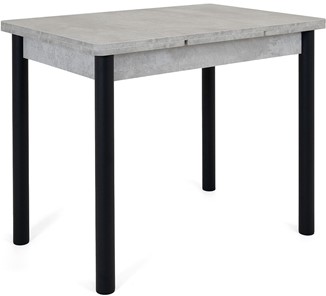 Кухонный раскладной стол Милан-1 EVO, ноги металлические черные, светлый цемент в Улан-Удэ - предосмотр