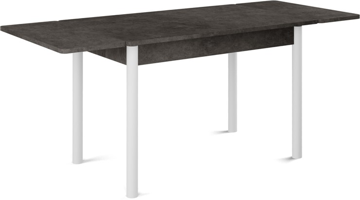 Кухонный раскладной стол Милан-2 EVO, ноги белые, серый камень в Улан-Удэ - изображение 1