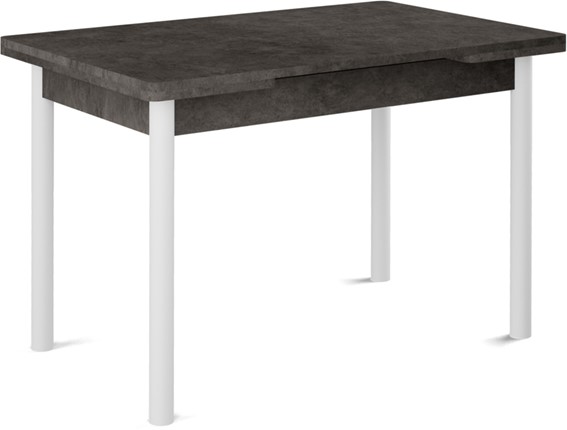 Кухонный раскладной стол Милан-2 EVO, ноги белые, серый камень в Улан-Удэ - изображение