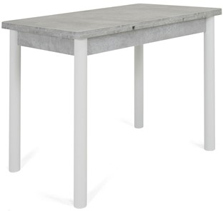 Кухонный стол раздвижной Милан-2 EVO, ноги белые, светлый цемент в Улан-Удэ - предосмотр