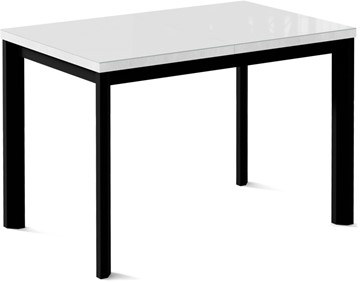 Кухонный раскладной стол Нагано-1G (ноги черные, стекло cristal/белый цемент) в Улан-Удэ - предосмотр