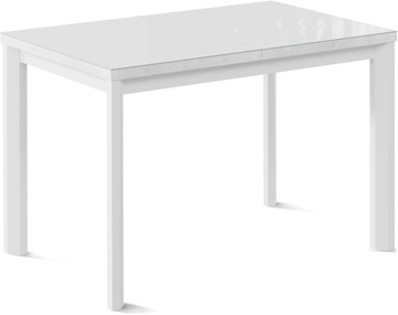 Раздвижной стол Нагано-1G (ноги металлические белые, стекло cristal/белый цемент) в Улан-Удэ