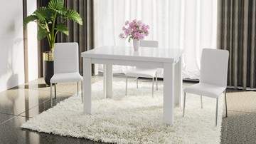 Раздвижной стол Норман тип 1, цвет Белый/Стекло белый глянец в Улан-Удэ - предосмотр 4