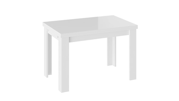 Раздвижной стол Норман тип 1, цвет Белый/Стекло белый глянец в Улан-Удэ - изображение