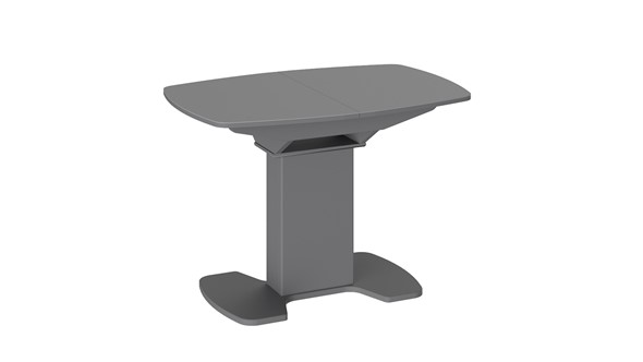 Кухонный раздвижной стол Портофино (СМ(ТД)-105.01.11(1)), цвет Серое/Стекло серое матовое LUX в Улан-Удэ - изображение