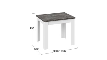 Кухонный раскладной стол Промо тип 3 (Белый/Ателье темный) в Улан-Удэ - предосмотр 4