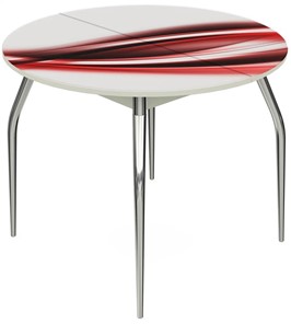 Обеденный раздвижной стол Ривьера - Круг, ноги метал. крашеные №24, ФП (Текстура №50) в Улан-Удэ