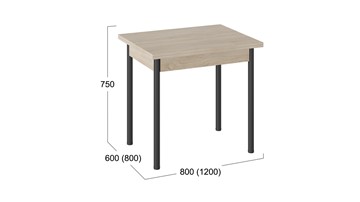Кухонный стол раскладной Родос тип 2 с опорой d40 (Черный муар/Дуб Сонома) в Улан-Удэ - предосмотр 2