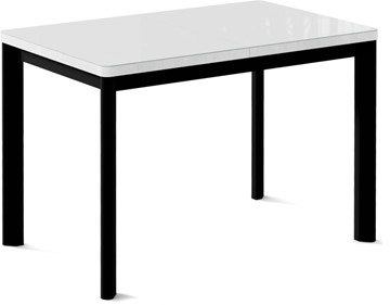 Кухонный раскладной стол Токио-1G (ноги металлические черные, cтекло cristal/белый цемент) в Улан-Удэ - предосмотр