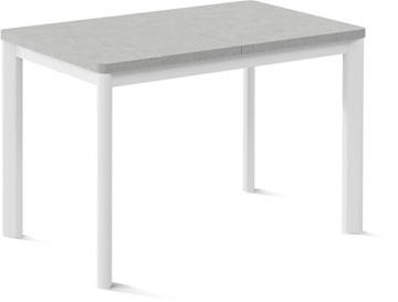 Кухонный стол раздвижной Токио-1L (ноги металлические белые, светлый цемент) в Улан-Удэ