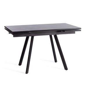 Кухонный стол раздвижной VIGO ЛДСП/HPL/металл,120x80x30х30х75 см, Мрамор чёрный/чёрный арт.19730 в Улан-Удэ