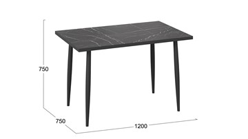 Обеденный стол Невада ДП1-02-08 (Черный мрамор/Черный матовый) в Улан-Удэ - предосмотр 3