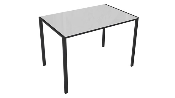 Обеденный стол Торрес тип 1 (Черный муар/Белый глянец) в Улан-Удэ - изображение