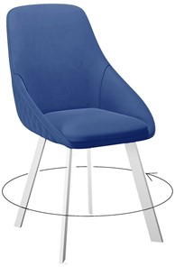 Обеденный стул 246 Поворотный, Микровелюр Z20 Синий / опоры белые в Улан-Удэ