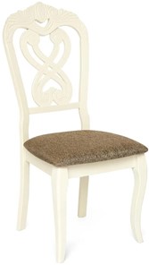 Обеденный стул Андромеда, дерево гевея 47х55х107 Ivory white/ткань коричневая S 168-7 арт.19544 в Улан-Удэ