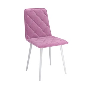 Обеденный стул Антика, велюр тенерифе розовый/Цвет металл белый в Улан-Удэ - предосмотр