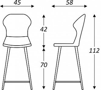 Обеденный стул Марио барный(Аквамарин Т179/ноги черные) в Улан-Удэ - предосмотр 5