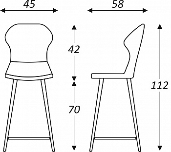 Обеденный стул Марио барный(Аквамарин Т179/ноги черные) в Улан-Удэ - изображение 5