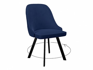 Кухонный стул 266 поворотный, микровелюр K17 синий, ножки черные в Улан-Удэ