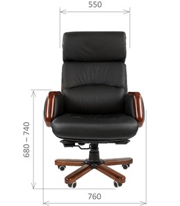 Кресло компьютерное CHAIRMAN 417 кожа черная в Улан-Удэ - предосмотр 1