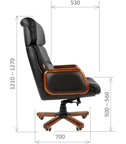 Кресло компьютерное CHAIRMAN 417 кожа черная в Улан-Удэ - предосмотр 2