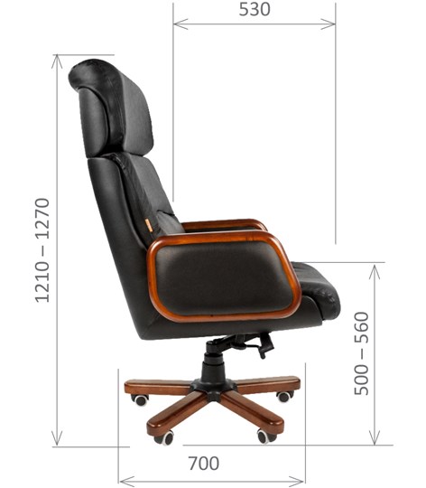 Кресло компьютерное CHAIRMAN 417 кожа черная в Улан-Удэ - изображение 2