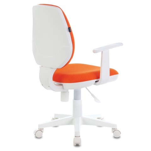 Кресло Brabix Fancy MG-201W (с подлокотниками, пластик белый, оранжевое) 532410 в Улан-Удэ - изображение 2