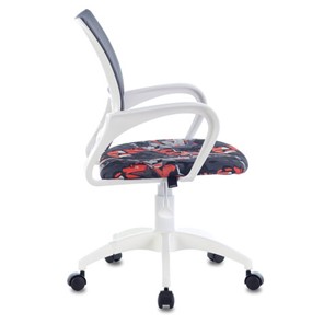 Кресло офисное Brabix Fly MG-396W (с подлокотниками, пластик белый, сетка, серое с рисунком "Graffity") 532404 в Улан-Удэ - предосмотр 1