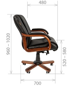 Офисное кресло CHAIRMAN 653M кожа черная в Улан-Удэ - предосмотр 2
