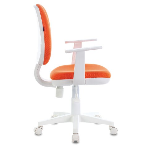 Кресло Brabix Fancy MG-201W (с подлокотниками, пластик белый, оранжевое) 532410 в Улан-Удэ - изображение 1