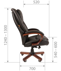 Кресло офисное CHAIRMAN 408 кожа черная в Улан-Удэ - предосмотр 2