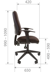 Офисное кресло CHAIRMAN 661 Ткань стандарт 15-21 черная в Улан-Удэ - предосмотр 4