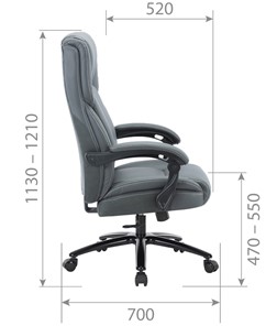 Офисное кресло CHAIRMAN CH415 эко кожа серая в Улан-Удэ - предосмотр 4