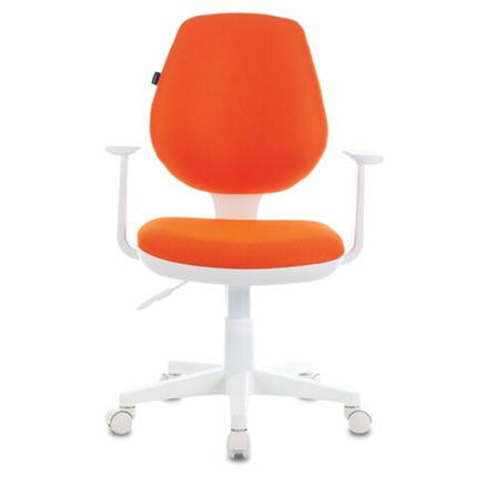 Кресло Brabix Fancy MG-201W (с подлокотниками, пластик белый, оранжевое) 532410 в Улан-Удэ - изображение