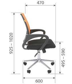 Офисное кресло CHAIRMAN 696 CHROME Сетка TW-66 (оранжевый) в Улан-Удэ - предосмотр 4