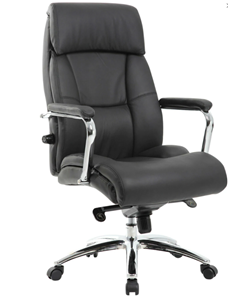 Офисное кресло из натуральной кожи BRABIX PREMIUM "Phaeton EX-502", хром, черное, 530882 в Улан-Удэ